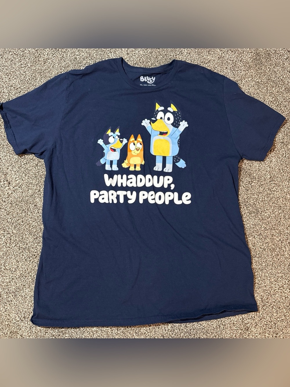 Bluey Men's Whaddup Party People Graphic Print Tee T-Shirt Adult 2XL (50-52)